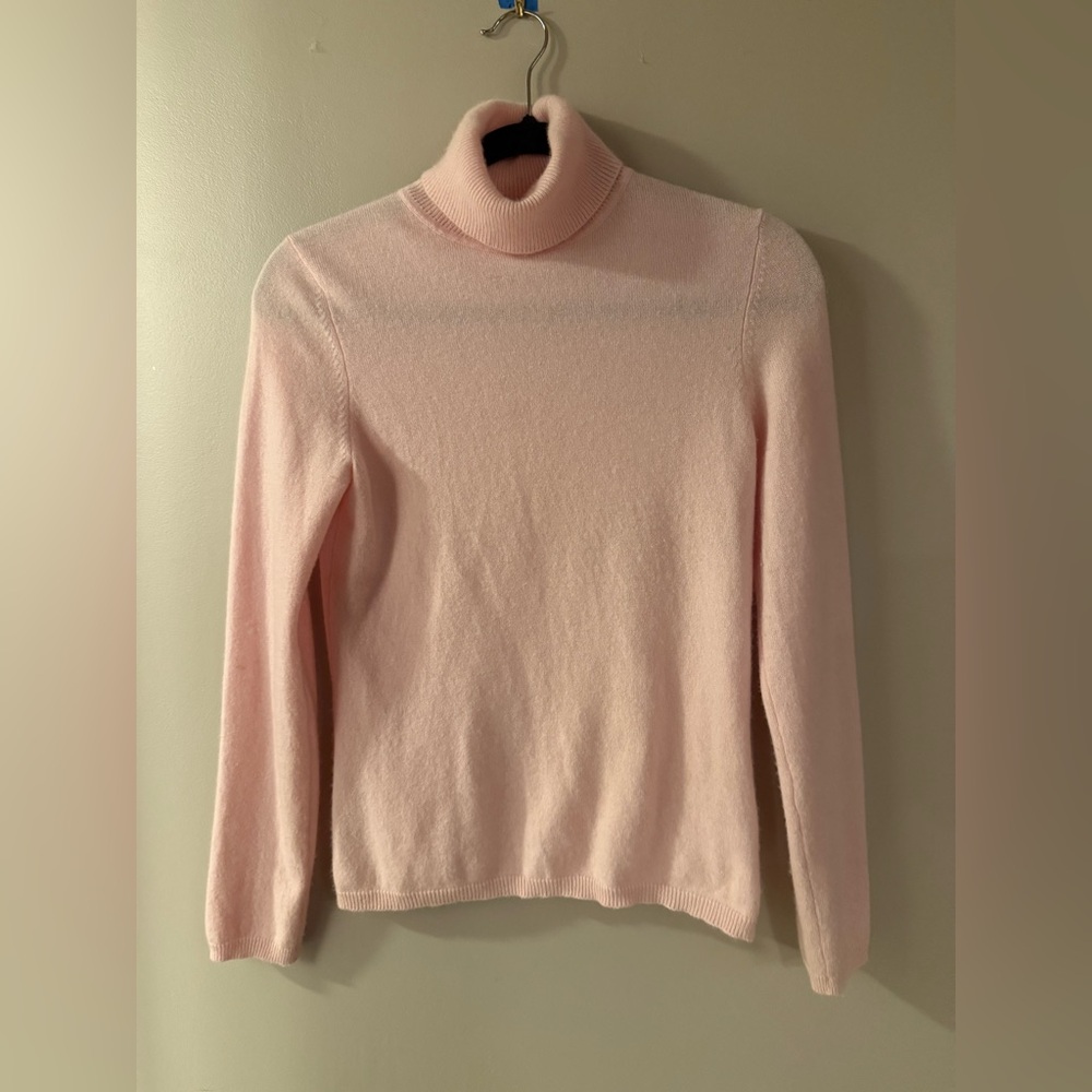 Charter Club Baby Pink 100% Cashmere Turtleneck Sweater - Sz Small